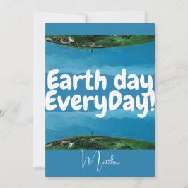 Cartão Dia da Terra todos os dias, vá verde, ciência da a