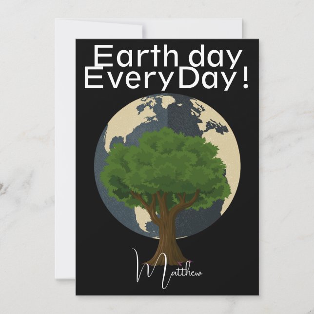 Cartão Dia da Terra todos os dias, vá verde, ciência da a (Frente)