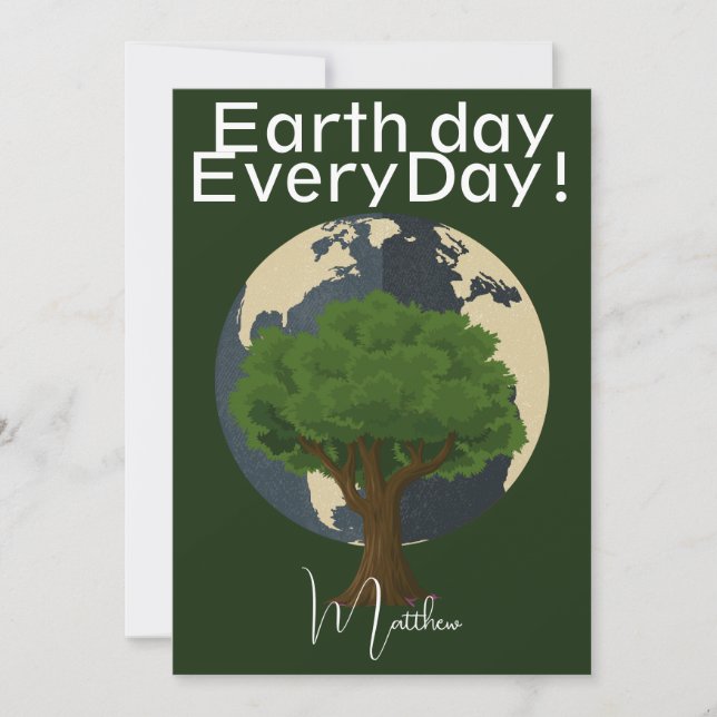 Cartão Dia da Terra todos os dias, vá verde, ciência da a (Frente)