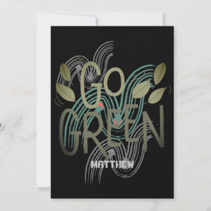 Cartão Dia da Terra, verde, arte simples ciência elegante