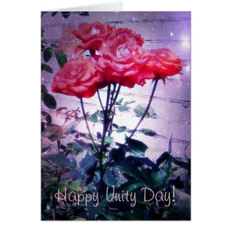 Cartão Dia da unidade do russo, rosas vermelhas