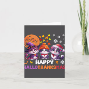 Cartão Dia das Bruxas Ação de Graças Natal Feliz Hallotha