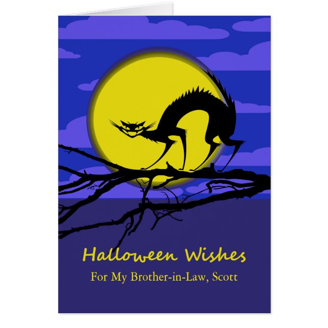 Cartão Dia das Bruxas da Frente Personalizada para Irmão  (Frente)