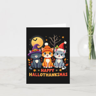 Cartão Dia das Bruxas Dia de Ação de Graças Natal Feliz H