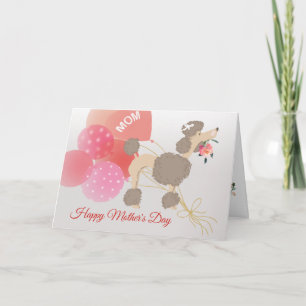 Cartão Dia das Mães Amor do seu cachorro Poodle
