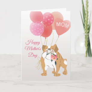 Cartão Dia das Mães Amor do Seu Doce Cachorro Bulldog
