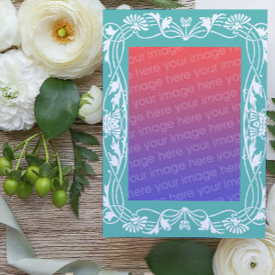 Cartão Dia das Mães Art Nouveau floral branco