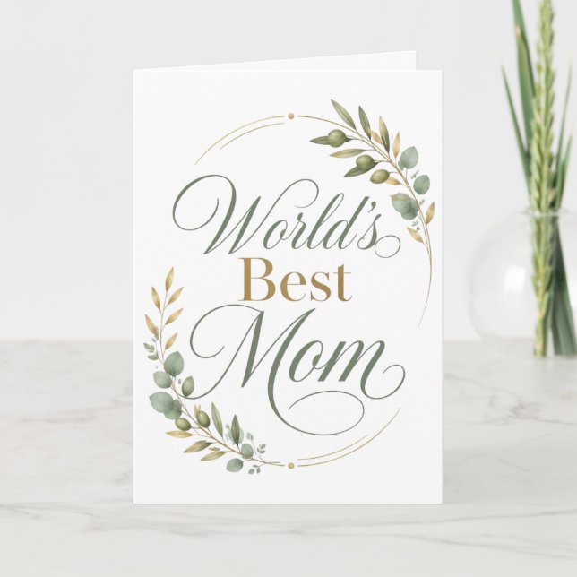 Cartão Dia das Mães Botânico Melhor Mãe do Mundo (Frente)