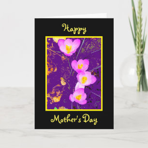 Cartão Dia das Mães Crocus Roxo