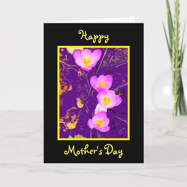 Cartão Dia das Mães Crocus Roxo (Frente)