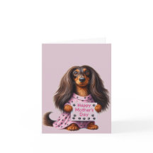 Dia das Mães Dachshund de Cabelo Longo