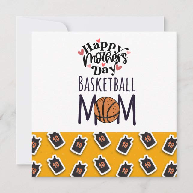 Cartão Dia das Mães de basquete para a mamãe   (Frente)
