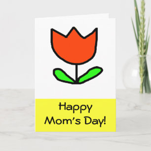 Cartão Dia das Mães de Tulipas Vermelhas