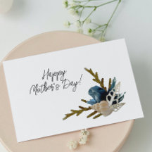 Dia das Mães do Oceano Costeiro Azul Iris e Seashe