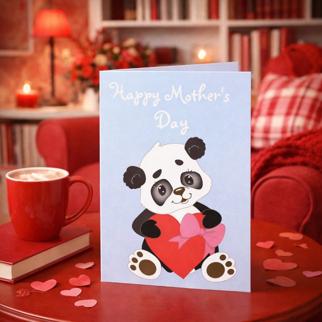 Cartão Dia das Mães do Panda Fofo (Criador carregado)