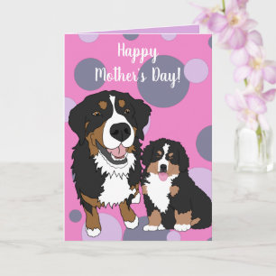 Cartão Dia das Mães dos Cachorros das Montanhas Bernese