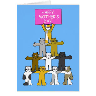 Cartão Dia das mães feliz para o amante do gato
