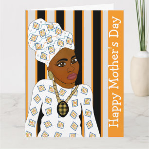 Cartão Dia das Mães Filha Afro-Americana 