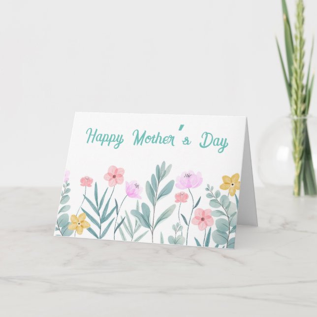 Cartão Dia das Mães Floral (Frente)