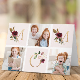Cartão Dia das Mães Floral Borgonha MOM Multi Foto