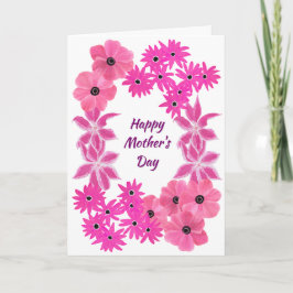 Cartão Dia das Mães Flores Rosa