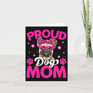 Cartão Dia das Mães French Bulldog Mãe de Cachorro Coque 