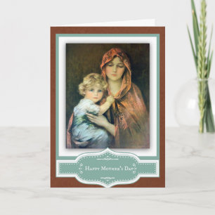 Cartão Dia das Mães Madona Menino Jesus Virgem Maria