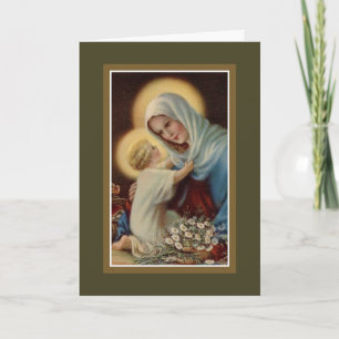 Cartão Dia das Mães Madona Menino Jesus Virgem Maria