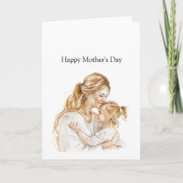 Cartão Dia das Mães Mãe Filha Loira