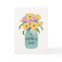 Dia das Mães Mães com Pote de Mason de Flores Amar