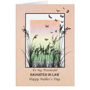 Cartão Dia das mães para a nora, com borboletas