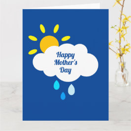 Cartão Dia das Mães Personalizado com Nuvem, Chuva e Sol