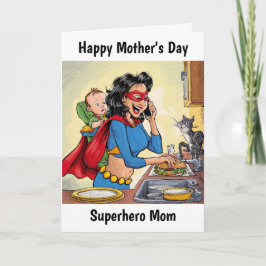 Cartão Dia das Mães Personalizado Superhero Mãe
