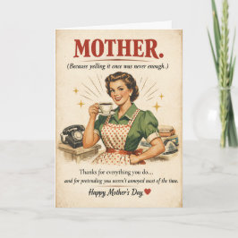 Cartão Dia das Mães retrô