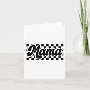 Cartão Dia das Mães Retro Vintage Feminino Xadrez Mamãe 