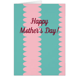 Cartão Dia das Mães, rosa chiclete e azul turquesa, cartã