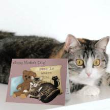 Dia das Mães Rosa Tabby Aconchegante