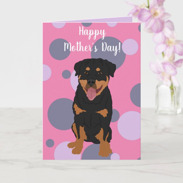Cartão Dia das Mães Rottweiler (Orquídea)