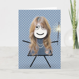 Cartão Dia das Mães Stick Girl com Faísca