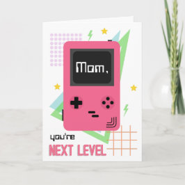 Cartão Dia das Mães Video Game Rosa Retrô 90