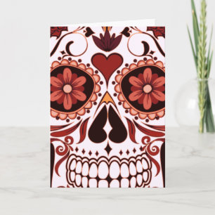 Cartão Dia das Morte Arte de Açúcar Floral Caveira