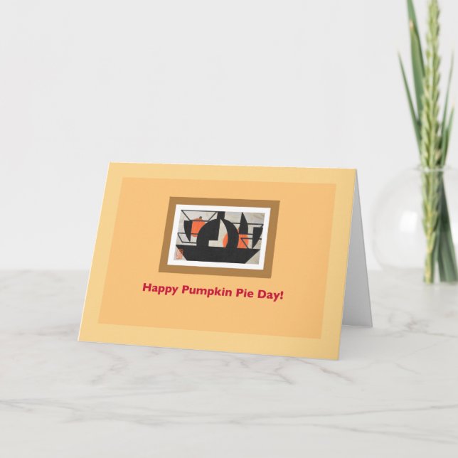 Cartão Dia de Ação de Graças da Pumpkin Pie (Frente)