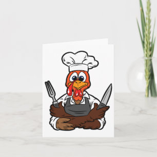 Cartão Dia de Ação de Graças de Chef Turco Culinária de C