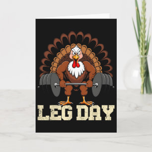 Cartão Dia de Ação de Graças do Amante de Peru Leg Day Le