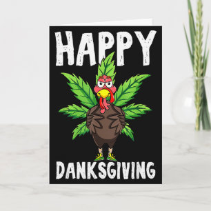 Cartão Dia de Ação de Graças Maconha Feliz Danksgiving Pe