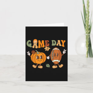 Cartão Dia de Ação de Graças Pumpkin Futebol Halloween F
