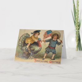 Cartão Dia de Ação de Graças Vintage