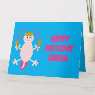 Cartão Dia de Aniversário do Axolotl Mexicano Morto