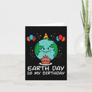 Cartão Dia de Aniversário do Dia da Terra Bolo Balão 22 d