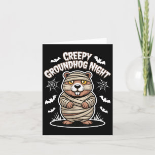 Cartão Dia de as Bruxas engraçado Costume Creepy Groundho